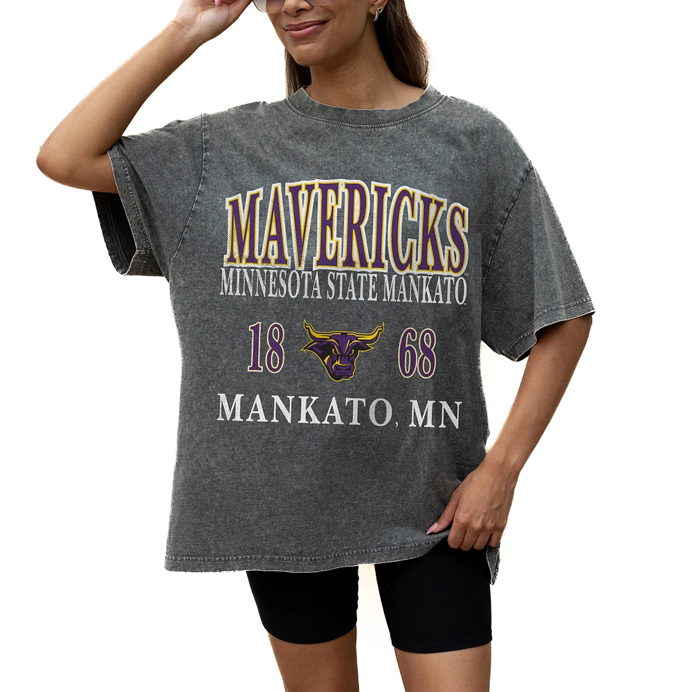 Women's Gameday Couture Grey Minnesota State Mavericks Oversized Snow Wash T-Shirt