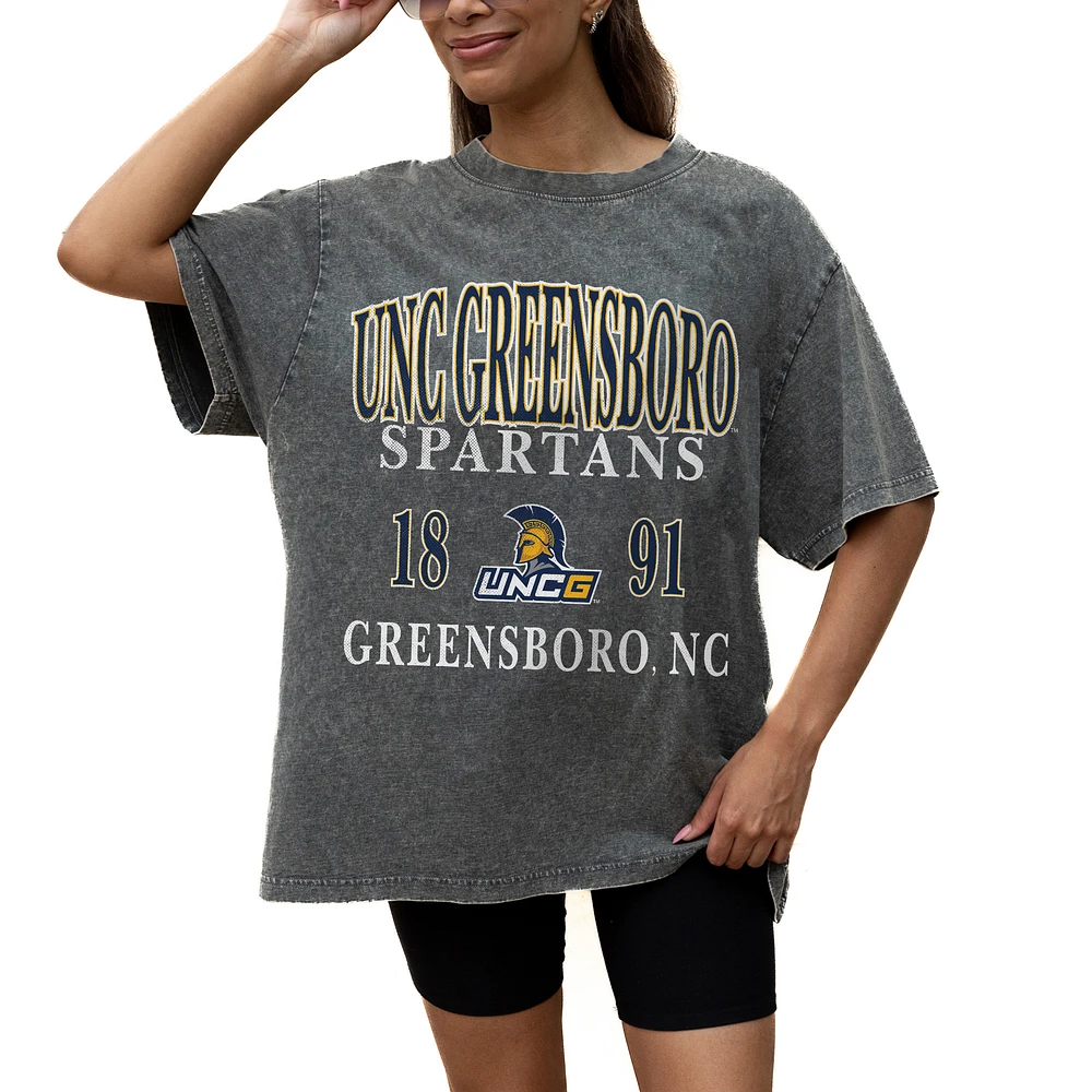 Women's Gameday Couture Grey UNCG Spartans Oversized Snow Wash T-Shirt