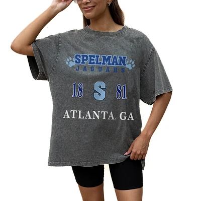 Women's Gameday Couture Grey Spelman College Jaguars Oversized Snow Wash T-Shirt
