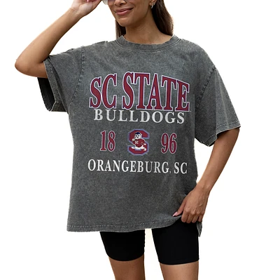 Women's Gameday Couture Grey South Carolina State Bulldogs Oversized Snow Wash T-Shirt