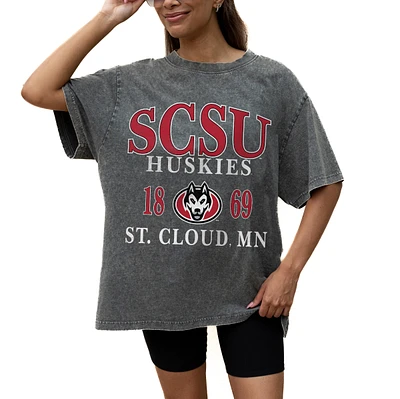 Women's Gameday Couture Grey St. Cloud State Huskies Oversized Snow Wash T-Shirt