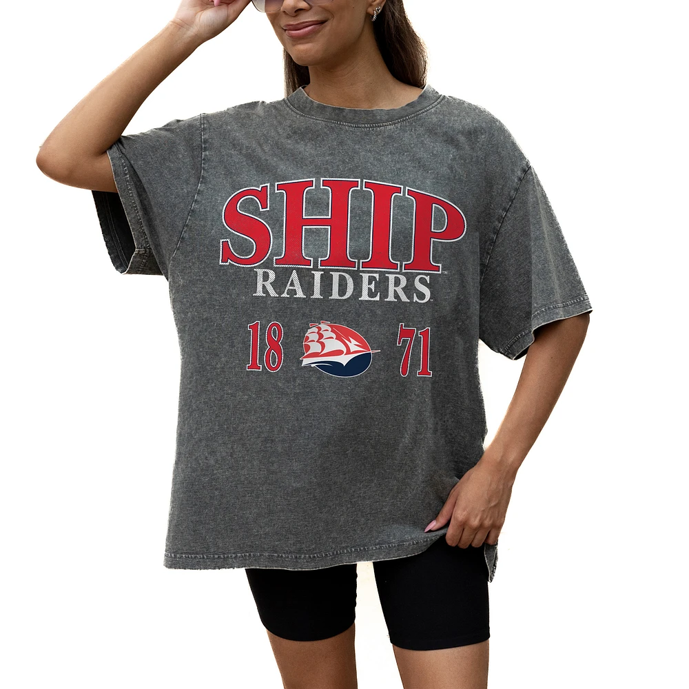 Women's Gameday Couture Grey Shippensburg Raiders Oversized Snow Wash T-Shirt