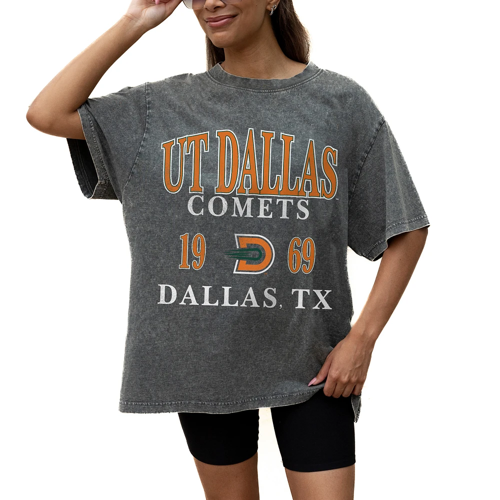 Women's Gameday Couture Gray UT Dallas Oversized Snow Wash T-Shirt