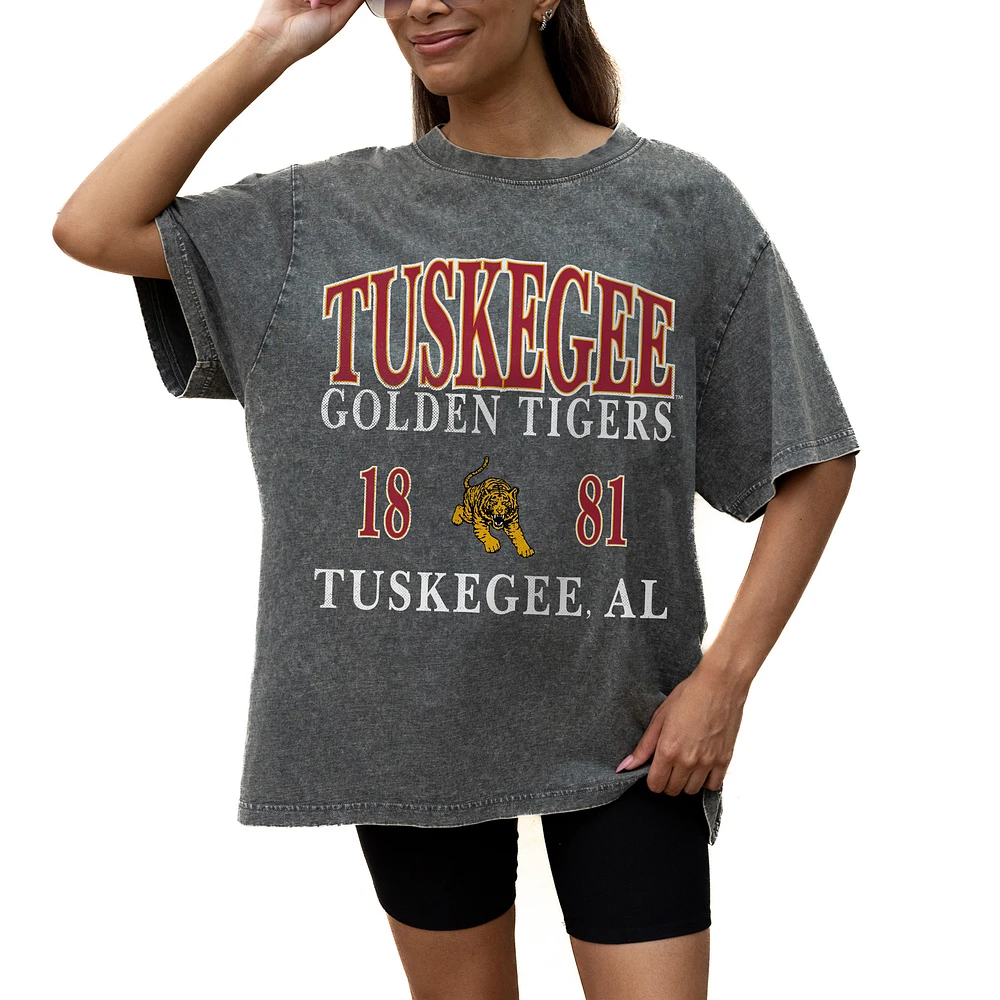 Women's Gameday Couture Grey Tuskegee Golden Tigers Oversized Snow Wash T-Shirt