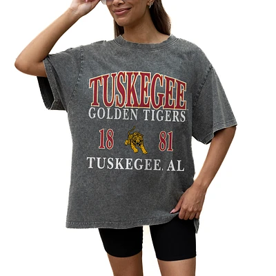 Women's Gameday Couture Grey Tuskegee Golden Tigers Oversized Snow Wash T-Shirt