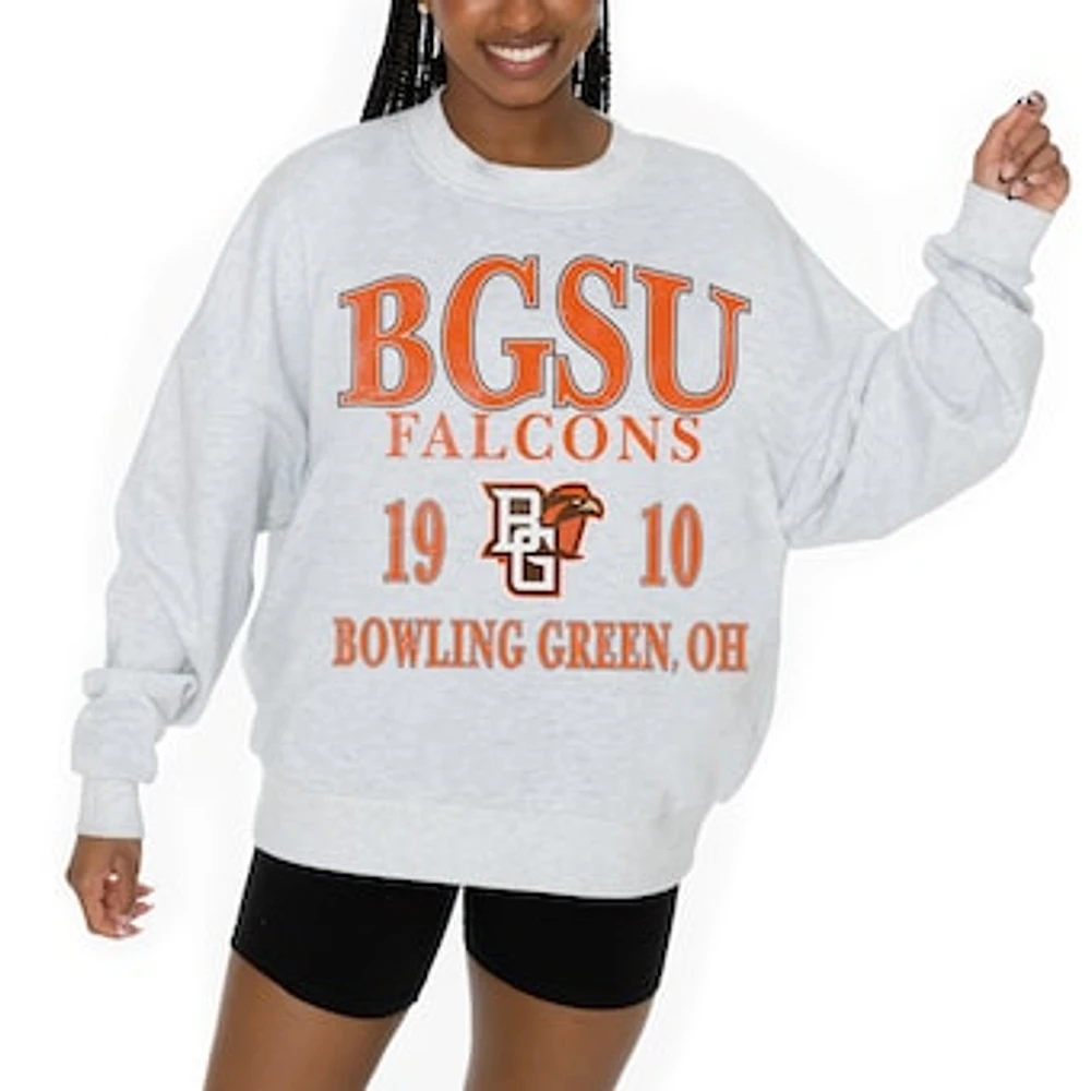 Women's Gameday Couture Ash Bowling Green St. Falcons Premium Fleece Pullover Sweatshirt