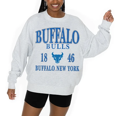 Women's Gameday Couture Ash Buffalo Bulls Premium Fleece Pullover Sweatshirt