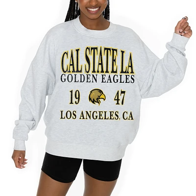 Women's Gameday Couture Ash Cal State L.A. Golden Eagles Premium Fleece Pullover Sweatshirt