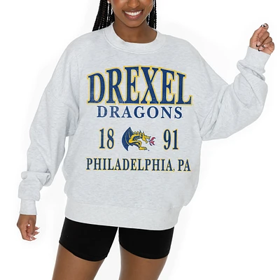 Women's Gameday Couture Ash Drexel Dragons Premium Fleece Pullover Sweatshirt
