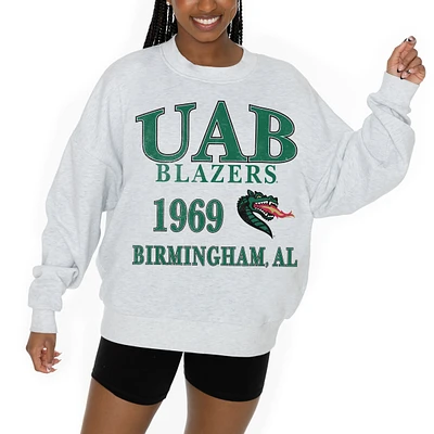Women's Gameday Couture Ash UAB Blazers Premium Fleece Pullover Sweatshirt
