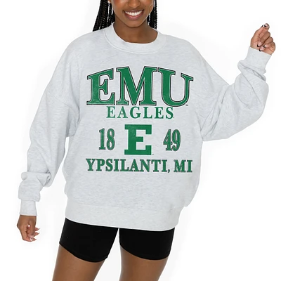 Women's Gameday Couture Ash Eastern Michigan Eagles Premium Fleece Pullover Sweatshirt