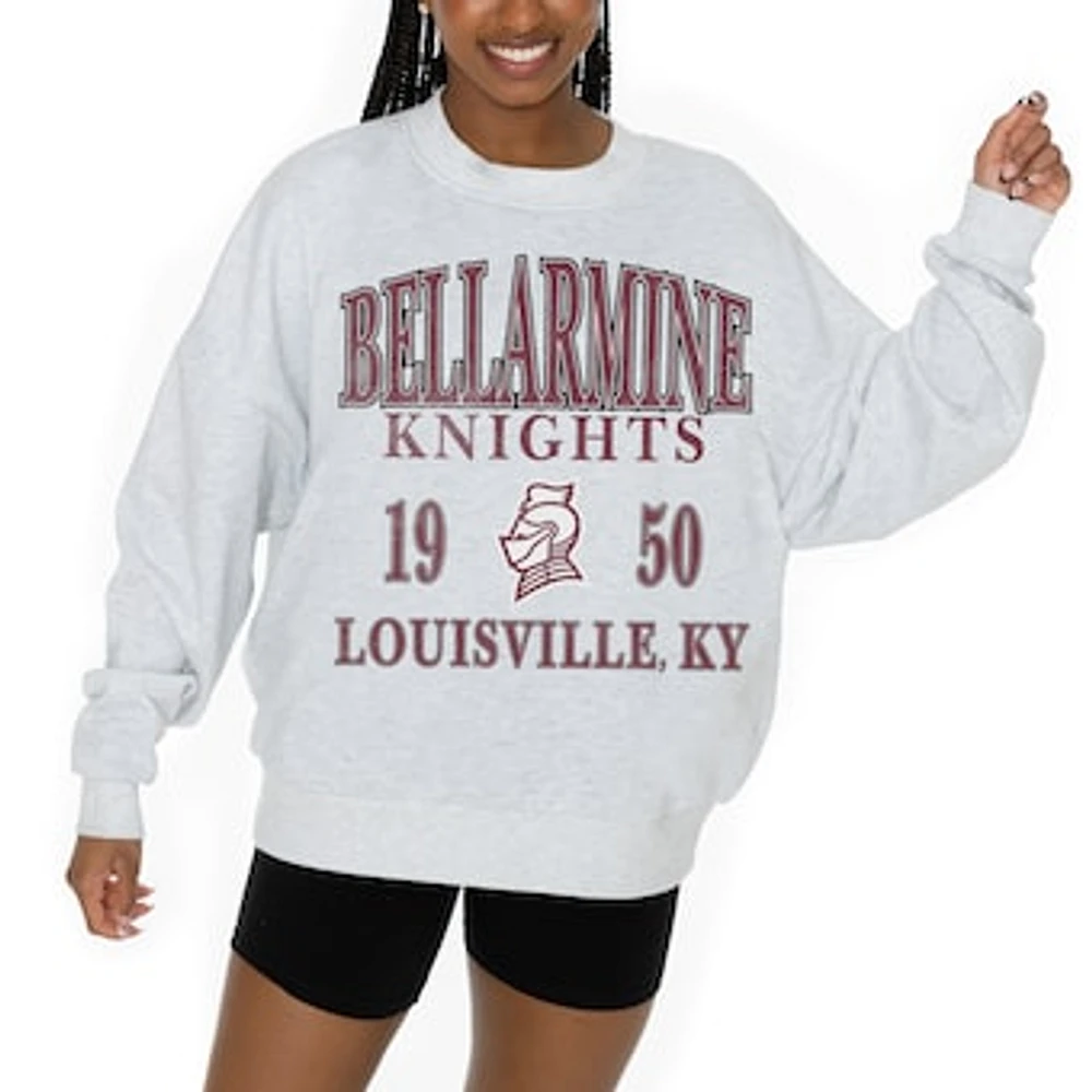 Women's Gameday Couture Ash Bellarmine Knights Premium Fleece Pullover Sweatshirt