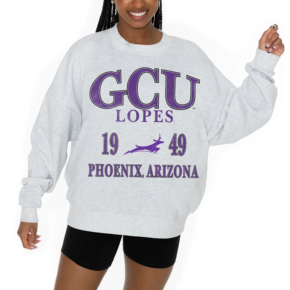 Women's Gameday Couture Ash Grand Canyon Antelopes Premium Fleece Pullover Sweatshirt