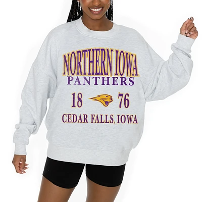 Women's Gameday Couture Ash Northern Iowa Panthers Premium Fleece Pullover Sweatshirt