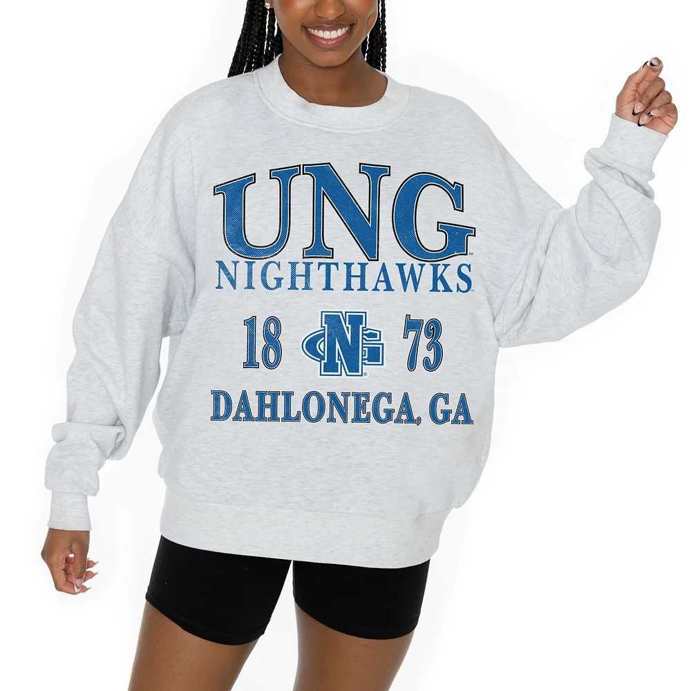 Women's Gameday Couture Ash North Georgia Nighthawks Premium Fleece Pullover Sweatshirt