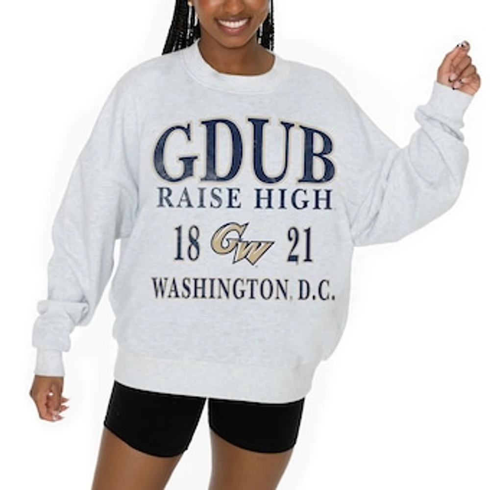 Women's Gameday Couture Ash George Washington University Premium Fleece Pullover Sweatshirt