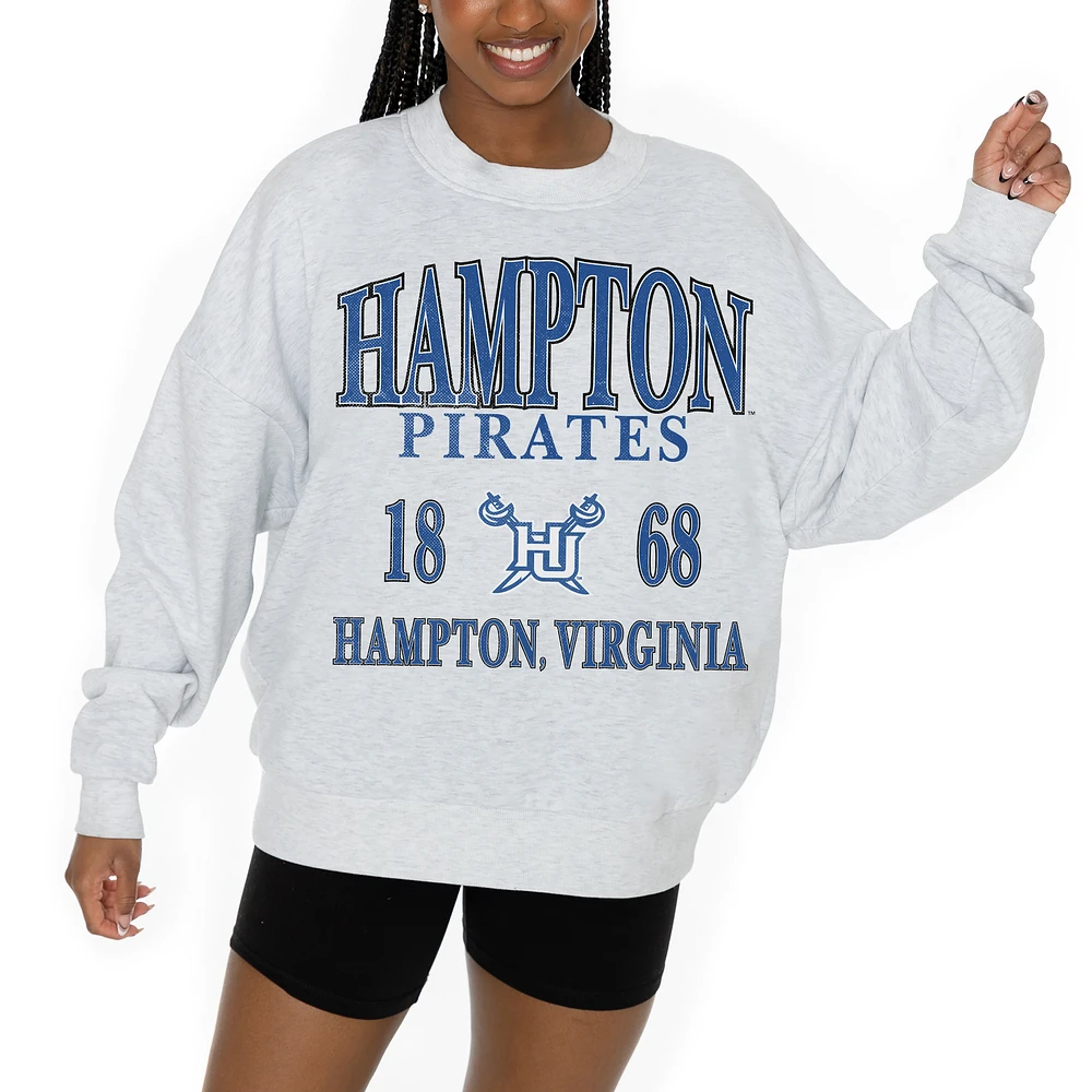 Women's Gameday Couture Ash Hampton Pirates Premium Fleece Pullover Sweatshirt
