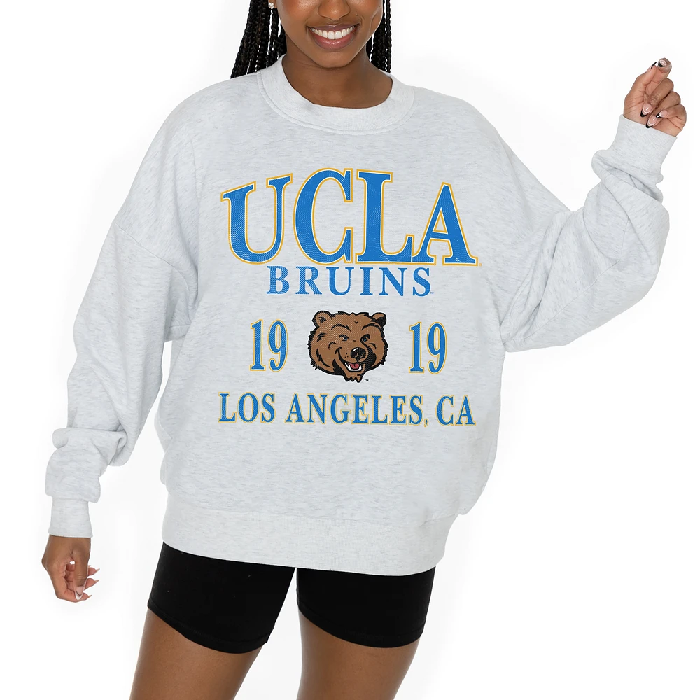 Women's Gameday Couture Ash UCLA Bruins Premium Fleece Pullover Sweatshirt