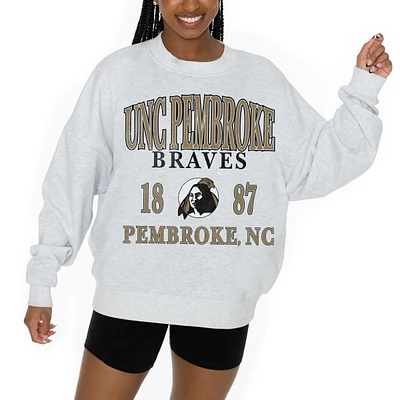 Women's Gameday Couture Ash University of North Carolina at Pembroke Braves Premium Fleece Pullover Sweatshirt
