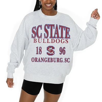 Women's Gameday Couture Ash South Carolina State Bulldogs Premium Fleece Pullover Sweatshirt