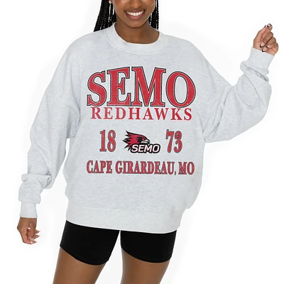 Women's Gameday Couture Ash SEMO Redhawks Premium Fleece Pullover Sweatshirt