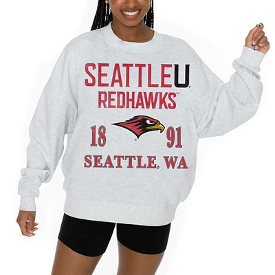 Women's Gameday Couture Ash Seattle Redhawks Premium Fleece Pullover Sweatshirt