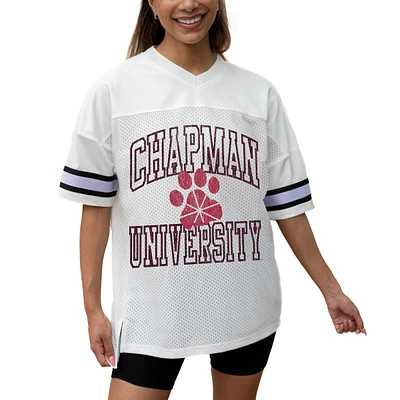 Women's Gameday Couture White Chapman Panthers Iconic Oversized Fashion Jersey