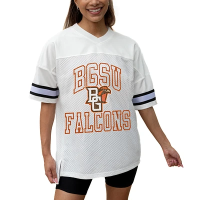Women's Gameday Couture White Bowling Green St. Falcons Iconic Oversized Fashion Jersey