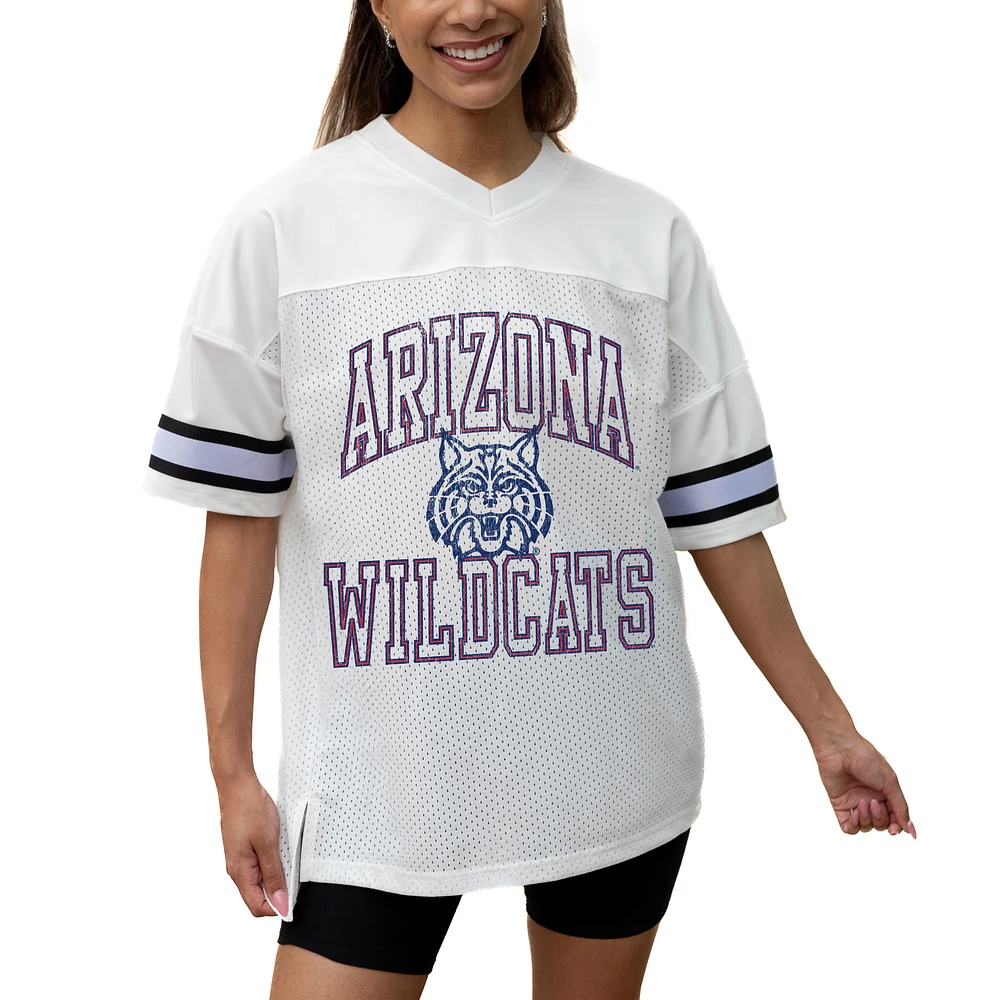 Women's Gameday Couture White Arizona Wildcats Iconic Oversized Fashion Jersey