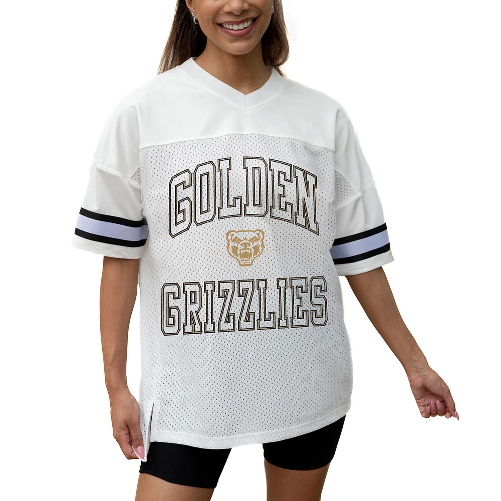 Women's Gameday Couture White Oakland Golden Grizzlies Iconic Oversized Fashion Jersey