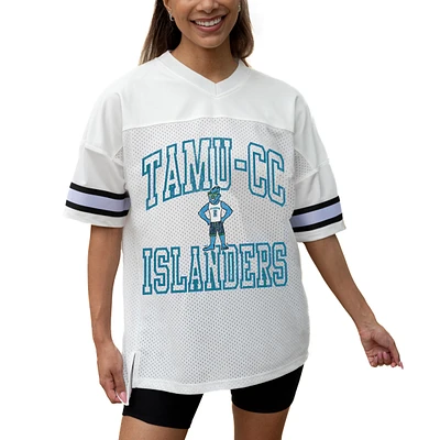 Women's Gameday Couture White Texas A&M Corpus Christi Islanders Iconic Oversized Fashion Jersey