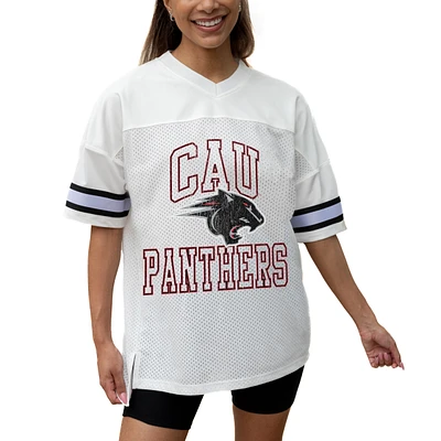 Women's Gameday Couture White Clark Atlanta University Panthers Iconic Oversized Fashion Jersey