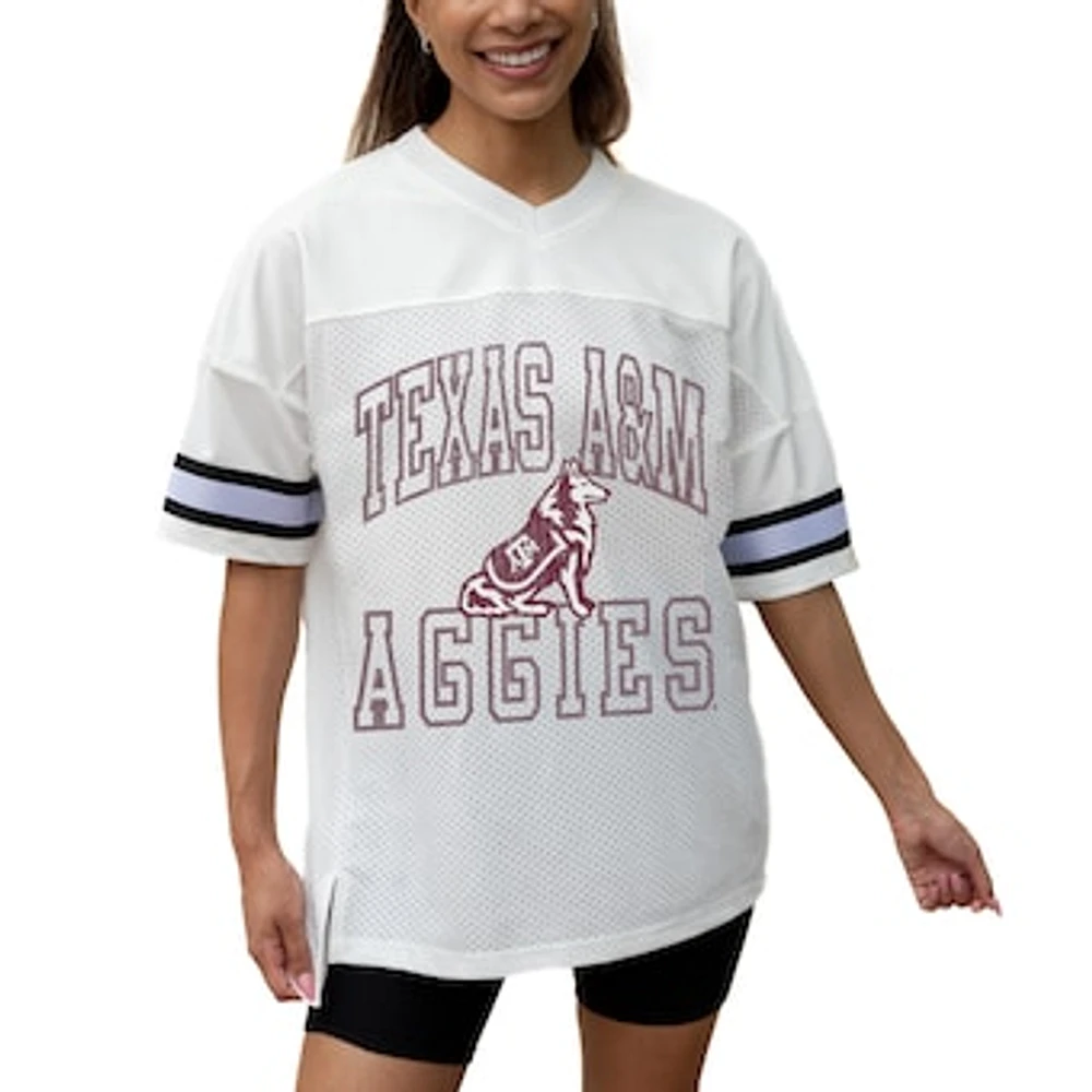 Women's Gameday Couture White Texas A&M Aggies Iconic Oversized Fashion Jersey