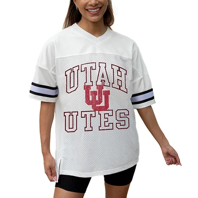 Women's Gameday Couture White Utah Utes Iconic Oversized Fashion Jersey