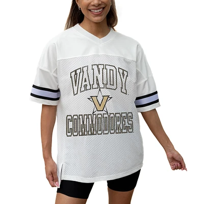 Women's Gameday Couture White Vanderbilt Commodores Iconic Oversized Fashion Jersey