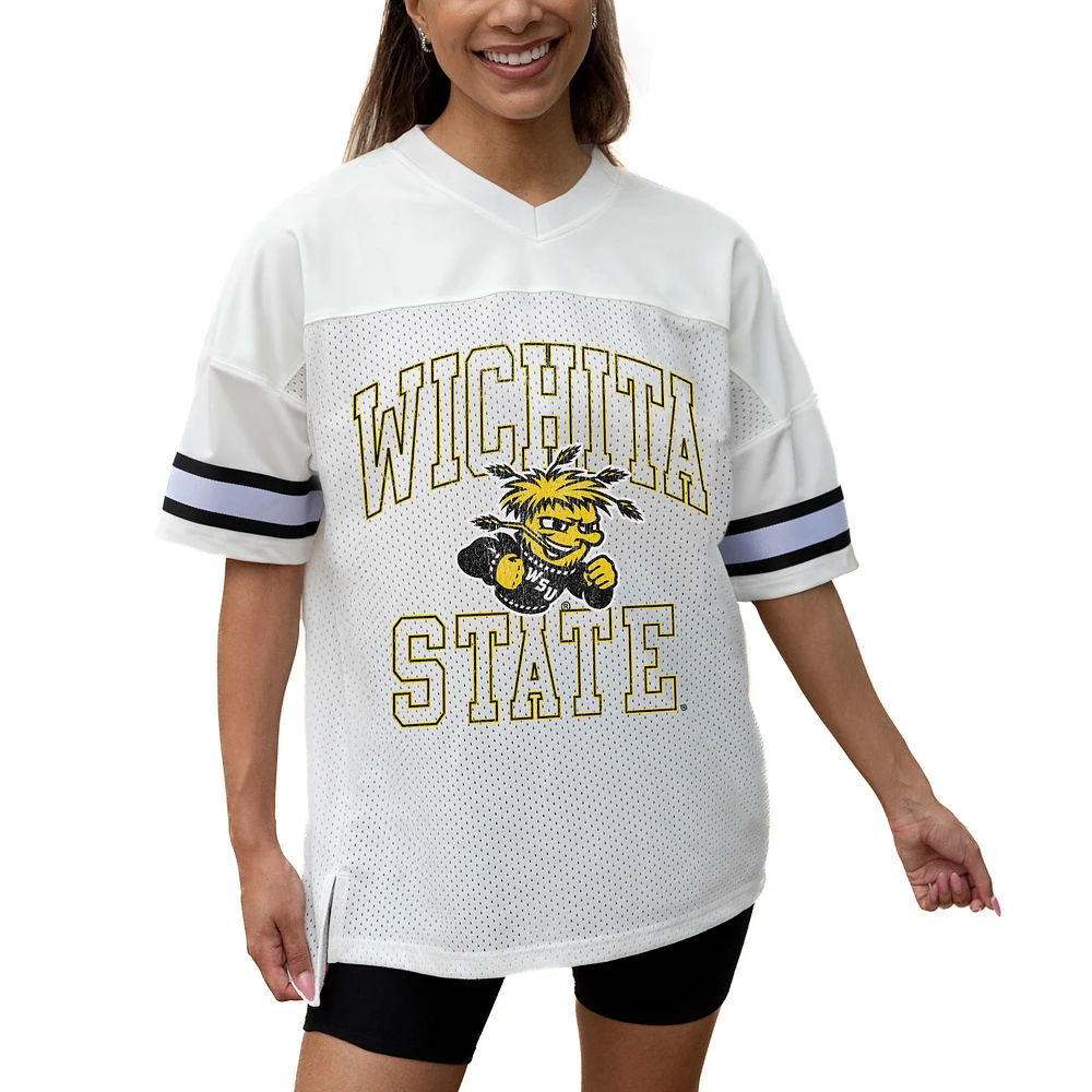 Women's Gameday Couture White Wichita State Shockers Iconic Oversized Fashion Jersey
