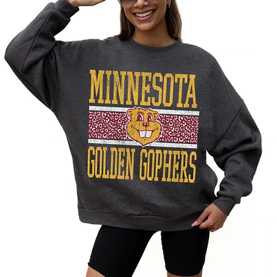Women's Gameday Couture Charcoal Minnesota Golden Gophers Premium Fleece Pullover Sweatshirt