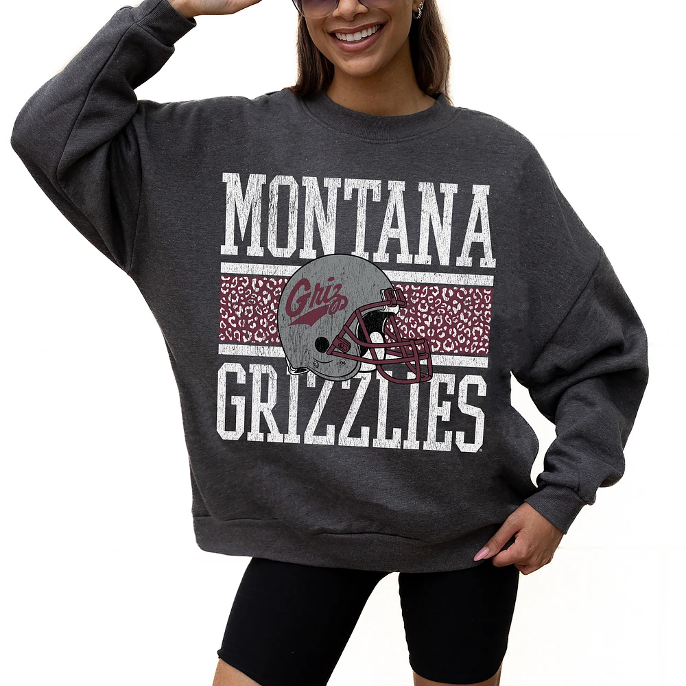 Women's Gameday Couture Charcoal Montana Grizzlies Premium Fleece Pullover Sweatshirt