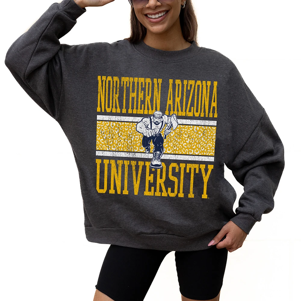Women's Gameday Couture Charcoal Northern Arizona Lumberjacks Premium Fleece Pullover Sweatshirt