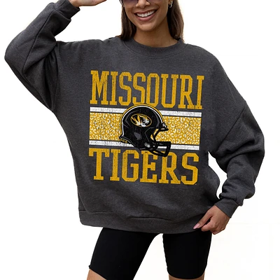 Women's Gameday Couture Charcoal Missouri Tigers Premium Fleece Pullover Sweatshirt