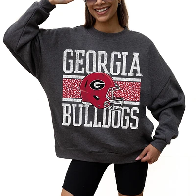 Women's Gameday Couture Charcoal Georgia Bulldogs Premium Fleece Pullover Sweatshirt