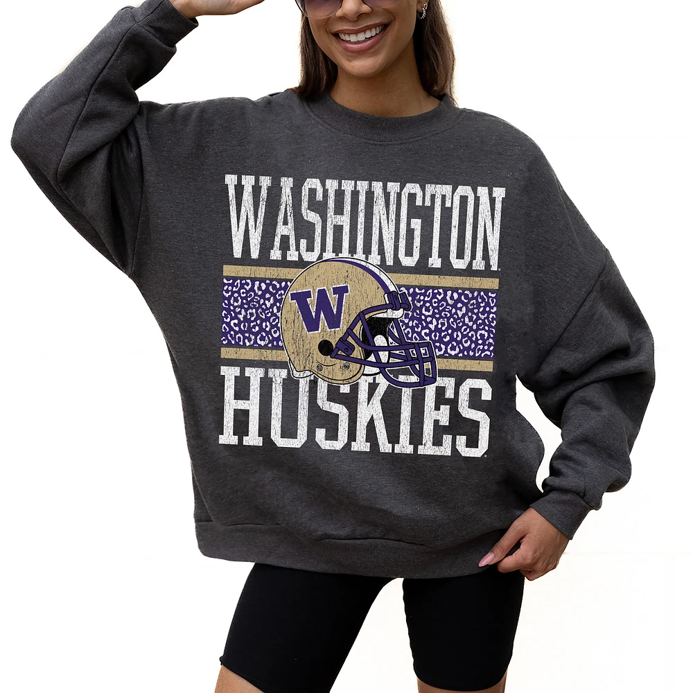Women's Gameday Couture Charcoal Washington Huskies Premium Fleece Pullover Sweatshirt