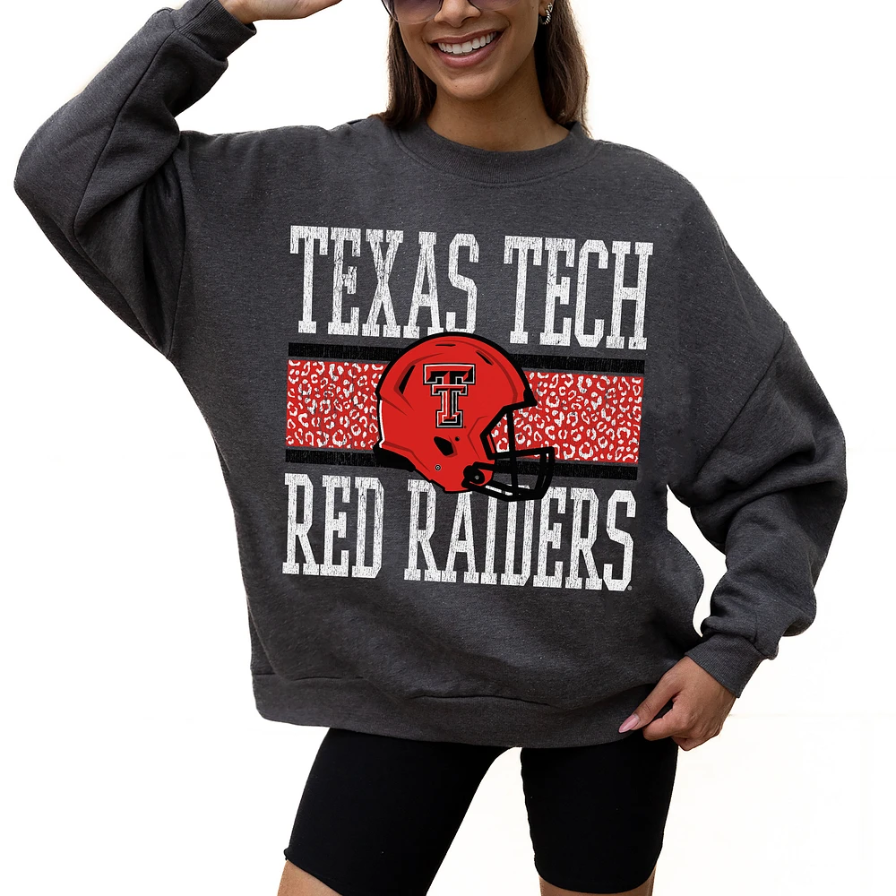 Women's Gameday Couture Charcoal Texas Tech Red Raiders Premium Fleece Pullover Sweatshirt