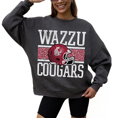 Women's Gameday Couture Charcoal Washington State Cougars Premium Fleece Pullover Sweatshirt