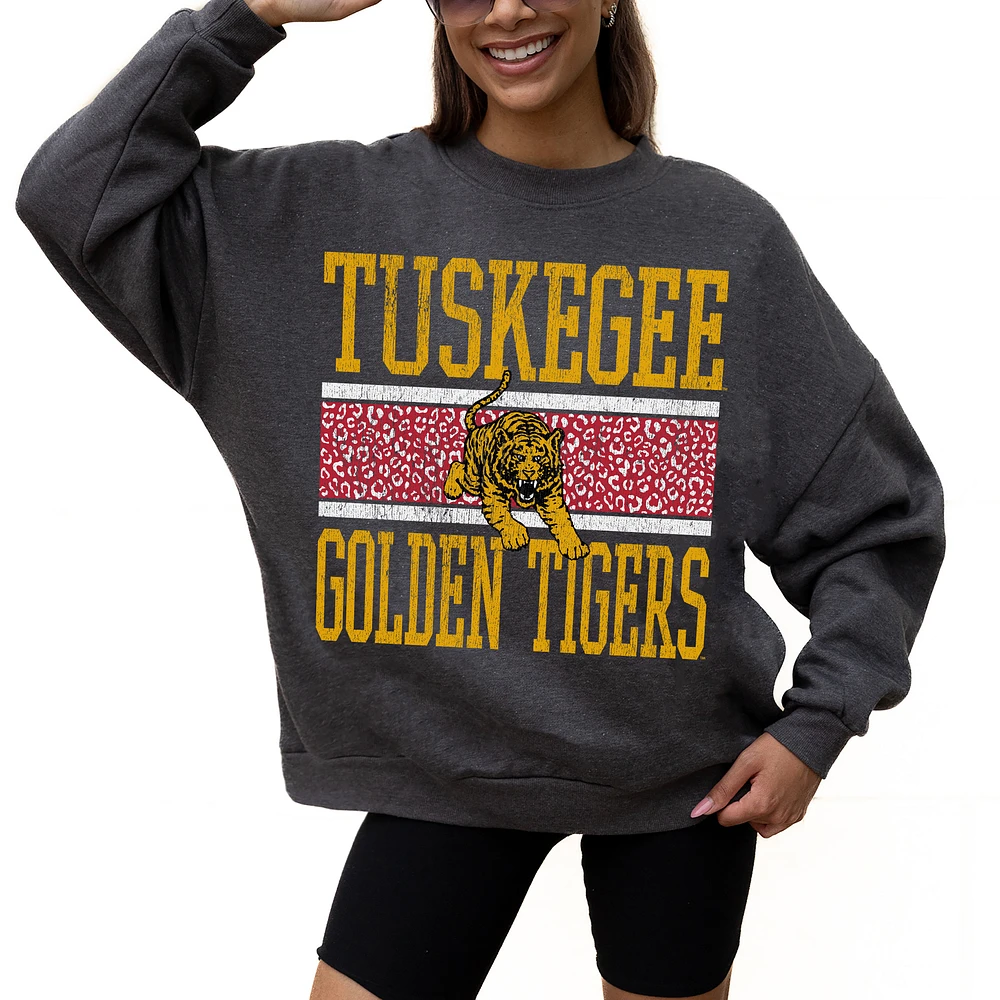 Women's Gameday Couture Charcoal Tuskegee Golden Tigers Premium Fleece Pullover Sweatshirt