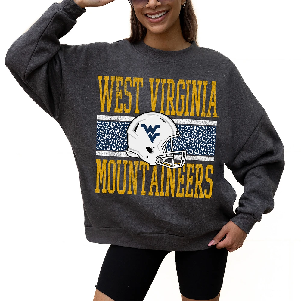 Women's Gameday Couture Charcoal West Virginia Mountaineers Premium Fleece Pullover Sweatshirt