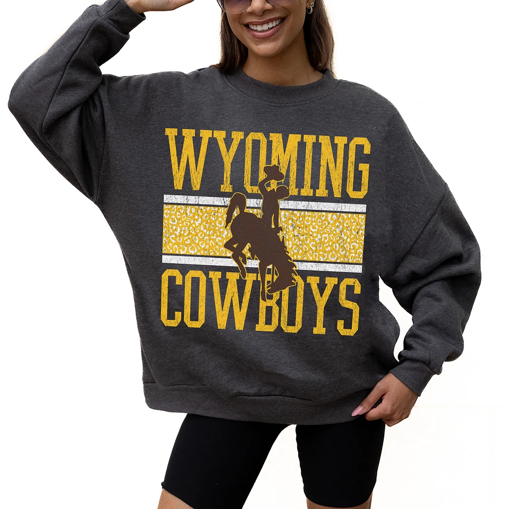 Women's Gameday Couture Charcoal Wyoming Cowboys Premium Fleece Pullover Sweatshirt