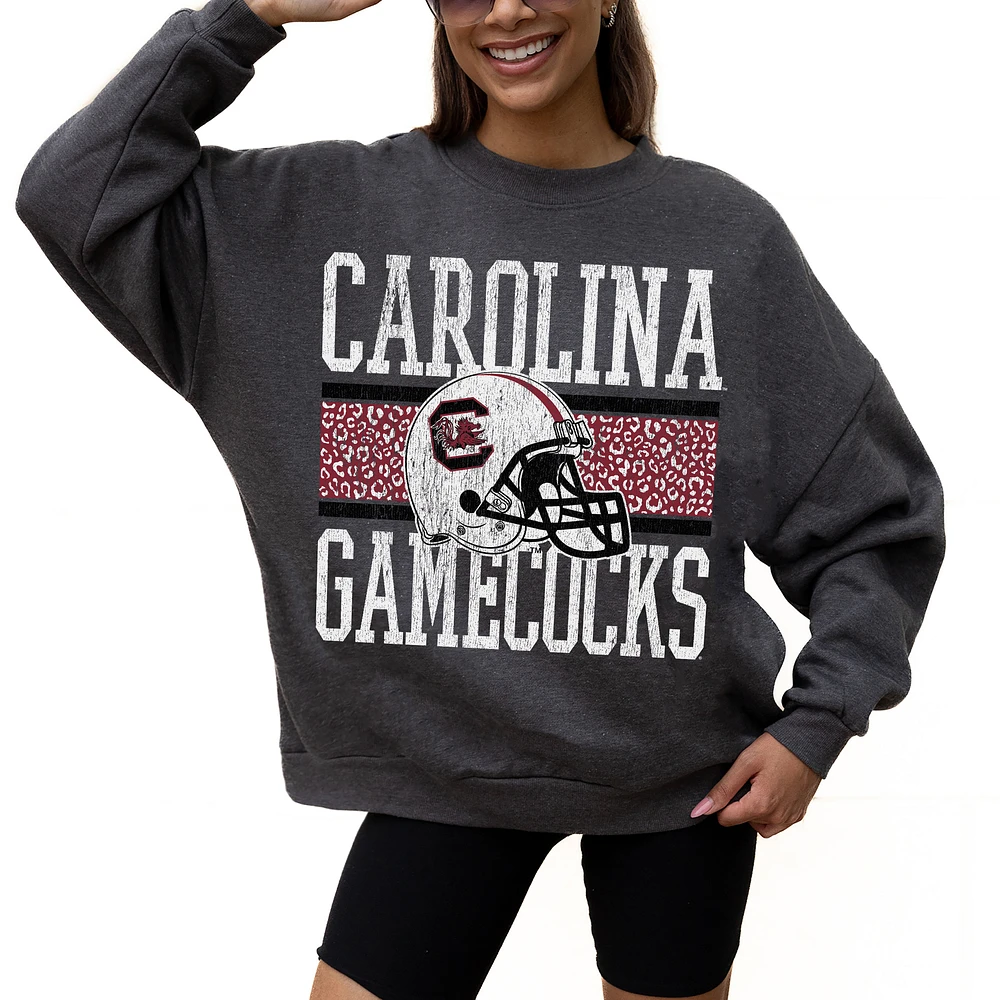Women's Gameday Couture Charcoal South Carolina Gamecocks Premium Fleece Pullover Sweatshirt