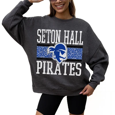 Women's Gameday Couture Charcoal Seton Hall Pirates Premium Fleece Pullover Sweatshirt