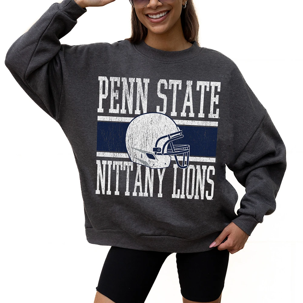 Women's Gameday Couture Charcoal Penn State Nittany Lions Premium Fleece Pullover Sweatshirt